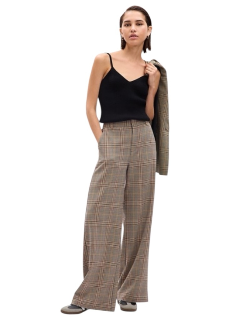 NWT GAP Plaid Wide-Leg Trousers